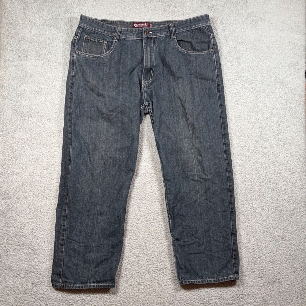Vtg Akademiks Mens Faded Black Y2K Jeans 44x34 Loose Baggy Skater Hip Hop Grunge